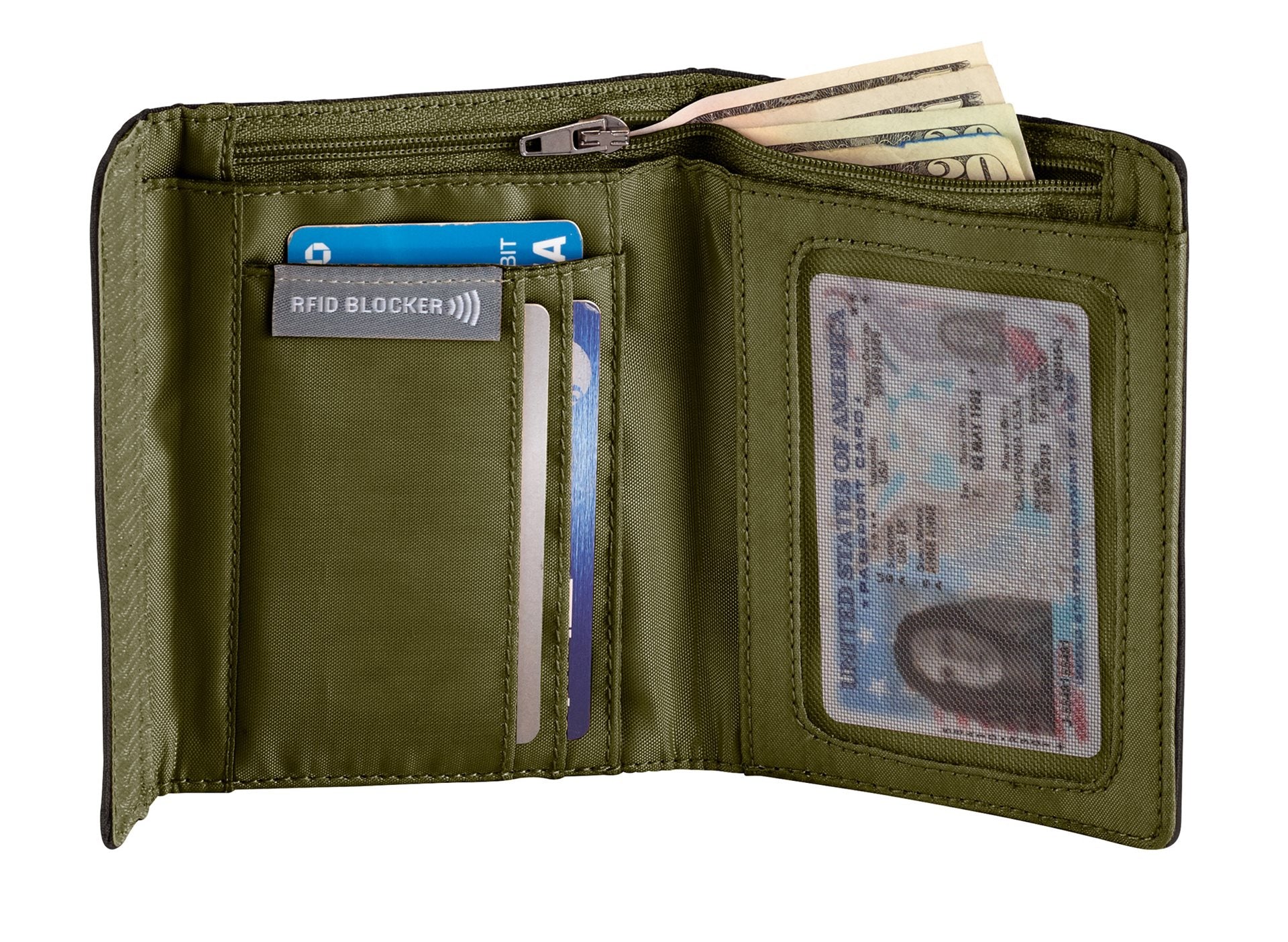 Eagle Creek RFID International Tri-Fold Wallet - Jet Black Portemonnee - Reisartikelen-nl