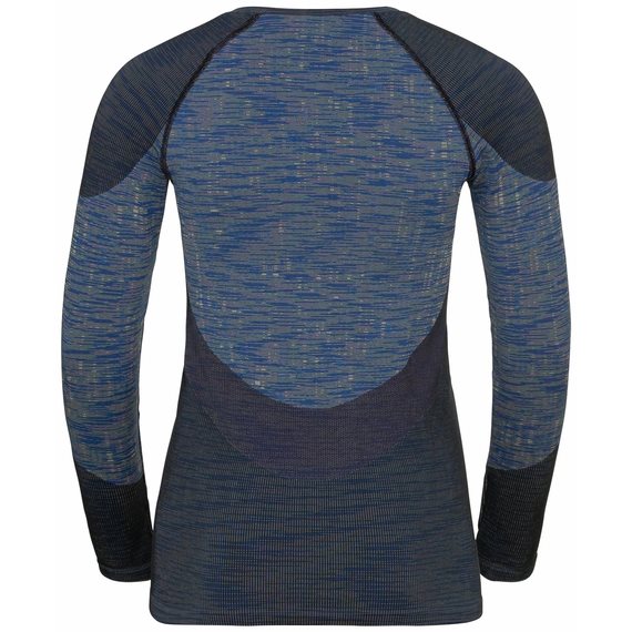 Odlo Thermoshirt Womens Crew Neck Blackcomb - Blue Print  Extra Large Thermokleding - Reisartikelen-nl