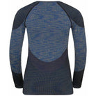 Odlo Thermoshirt Womens Crew Neck Blackcomb - Blue Print  Extra Large Thermokleding - Reisartikelen-nl