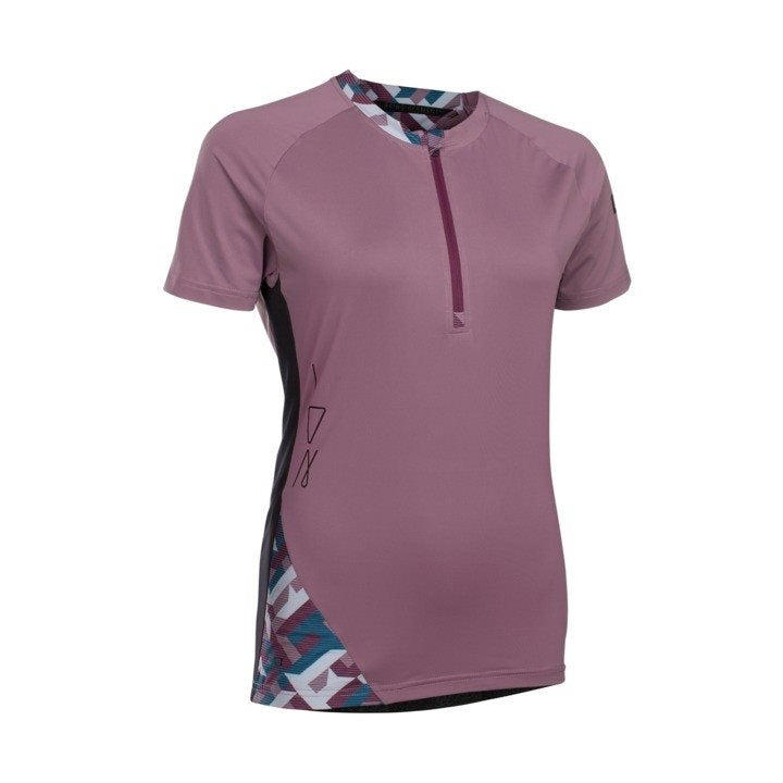 Ion Tee Half Zip Ss Traze - Purple Extra Small Fietsshirt en Jack - Reisartikelen-nl