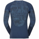 Odlo Thermoshirt Men Crew Neck Blackcomb - Blue Print Large Thermokleding - Reisartikelen-nl