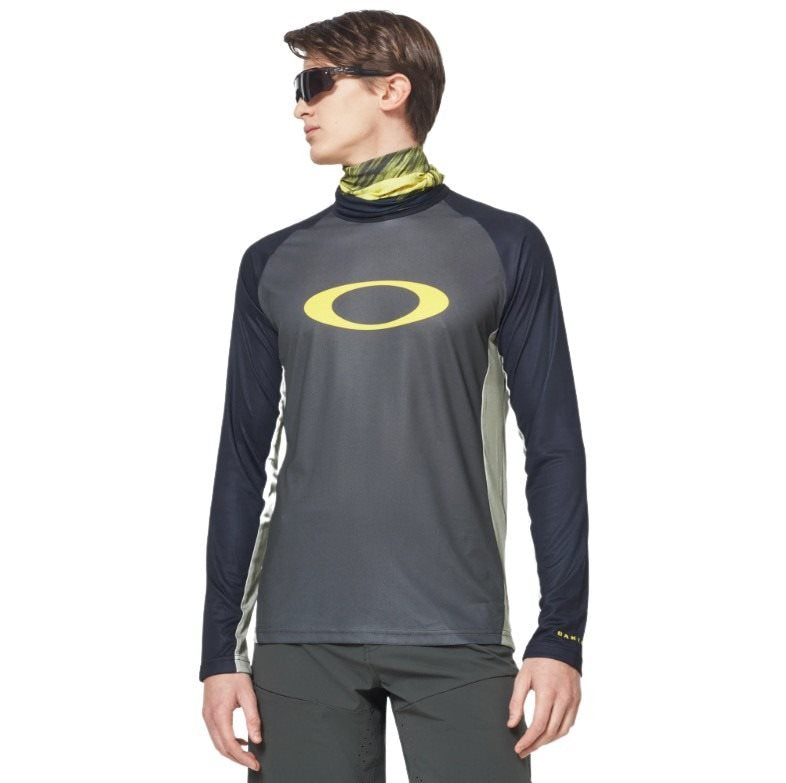 Oakley Mountainbike LS Tech Tee - New Dark Brush  Large Fietsshirt en Jack - Reisartikelen-nl