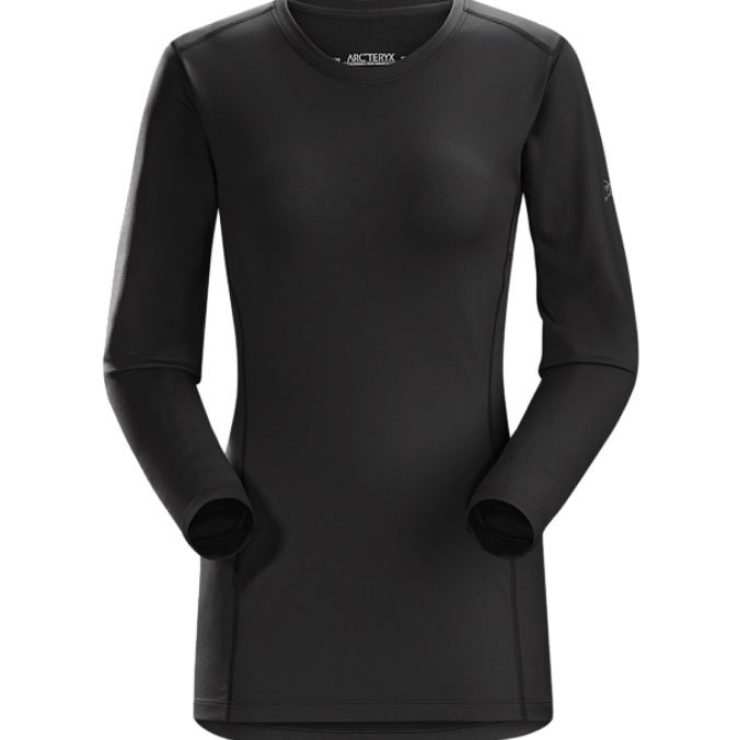 Arc'teryx Phase AR Crew LS Women's Black Extra Small Thermokleding - Reisartikelen-nl