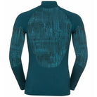 Odlo Thermoshirt Men Turtle Neck  Half Zip Blackcomb - Submerged Medium Thermokleding - Reisartikelen-nl