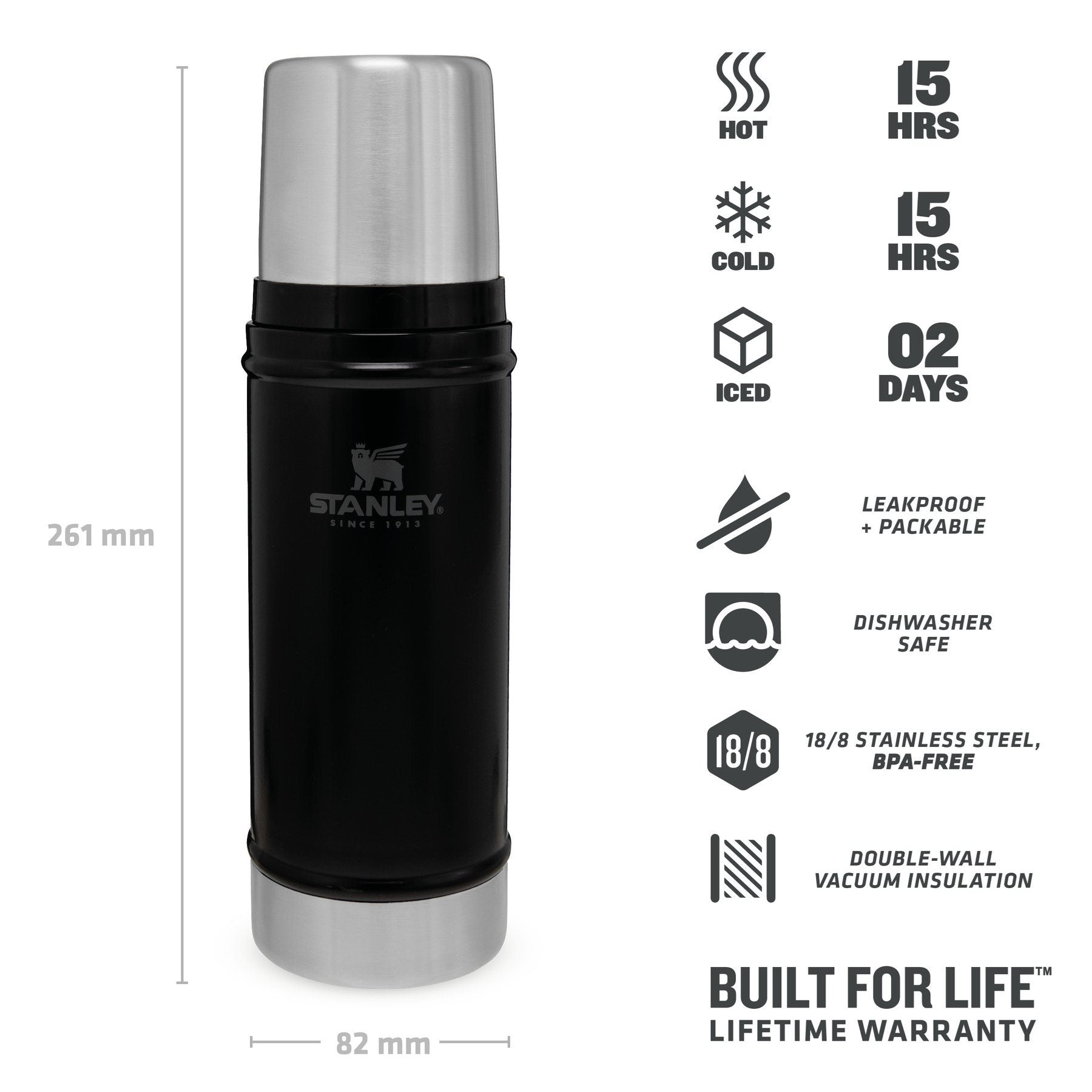 Legendary Classic Thermos black - Stanley 10-01228-073