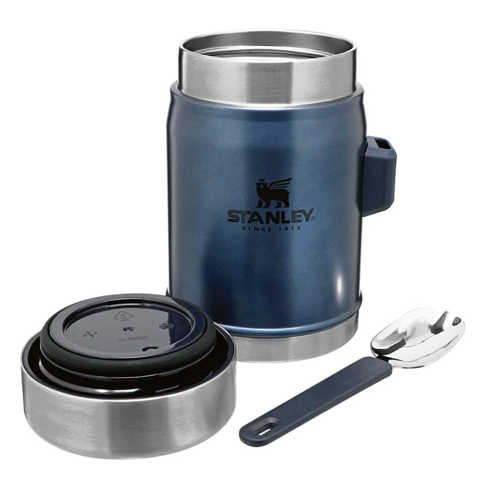 Stanley The Legendary Food Jar en Spork - 400ml - Hammertone Lake Thermosfles - Reisartikelen-nl