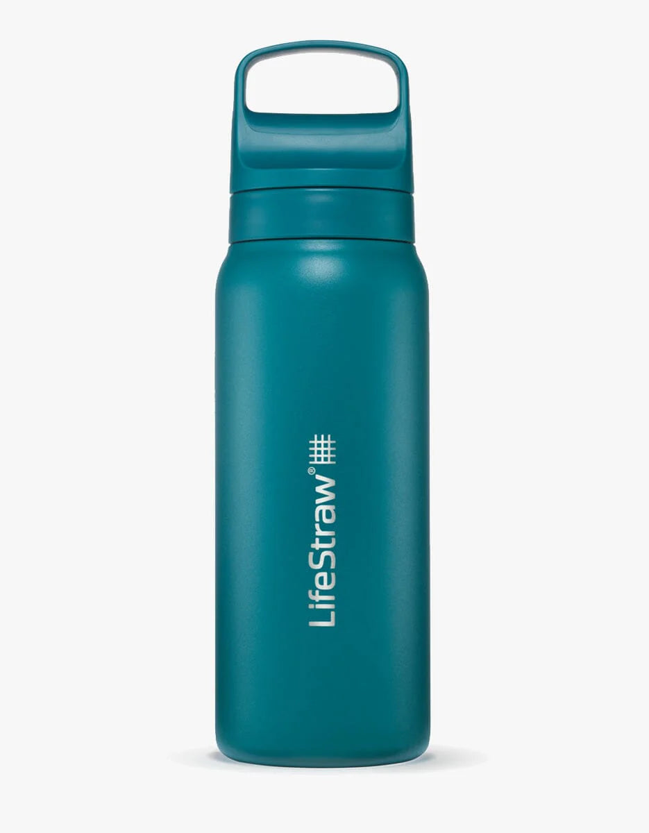 LifeStraw Go 2.0 Stainless Steel Water Filter Bottle - 700 ml - Laguna Teal Waterfles - Reisartikelen-nl