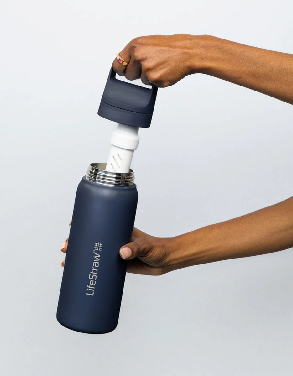 LifeStraw Go 2.0 Stainless Steel Water Filter Bottle - 700 ml - Laguna Teal Waterfles - Reisartikelen-nl