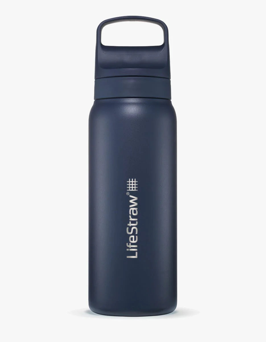 LifeStraw Go 2.0 Stainless Steel Water Filter Bottle - 700 ml - Aegean Sea Blue Waterfles - Reisartikelen-nl