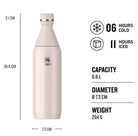 Stanley The All Day Slim Bottle - 0.6L - Rose Quartz Waterfles - Reisartikelen-nl