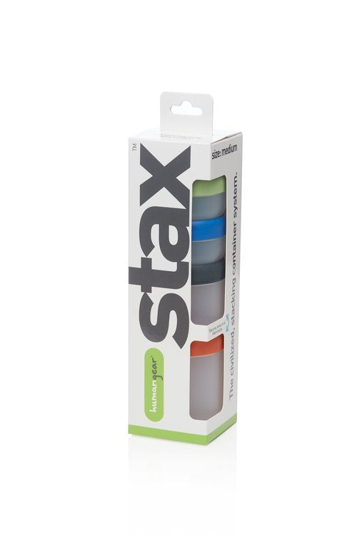 Human Gear Stax - 4-Pack - Medium - Clear / Spectrum Reisflesjes - Reisartikelen-nl