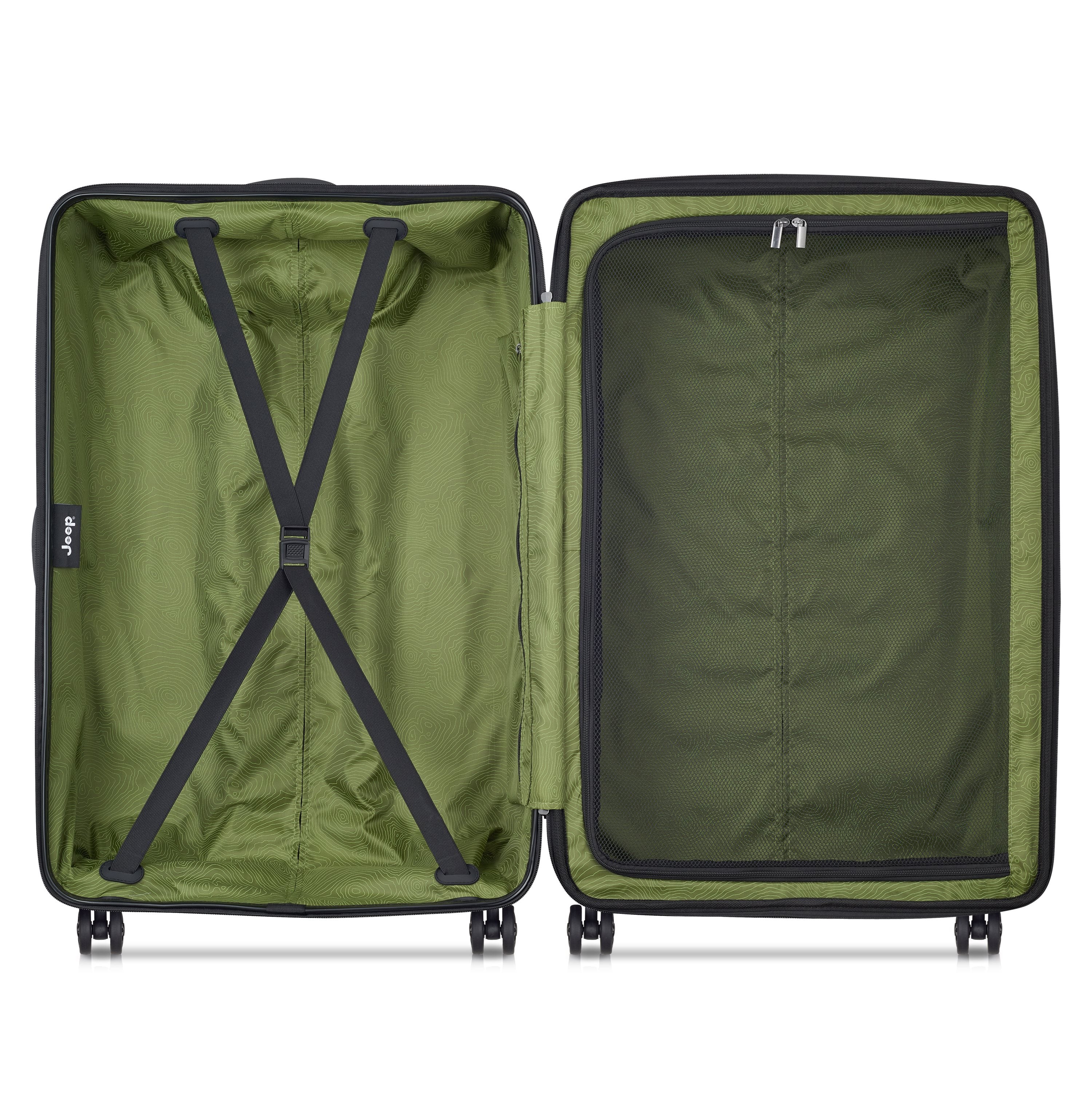 Jeep Hardcase Koffer - JHOO4C - Uitbreidbaar - 144L - Avocado Ruimbagage Koffer - Reisartikelen-nl