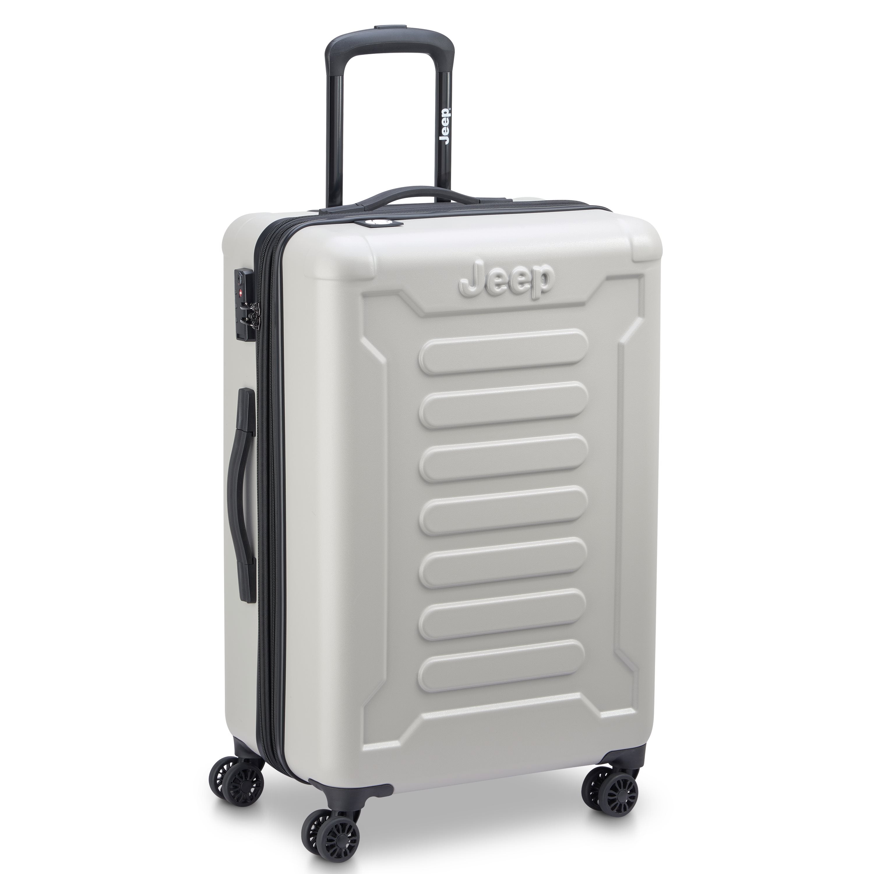 Jeep Hardcase Koffer - JHOO4C - Uitbreidbaar - 93L - Grey Drizzle Ruimbagage Koffer - Reisartikelen-nl