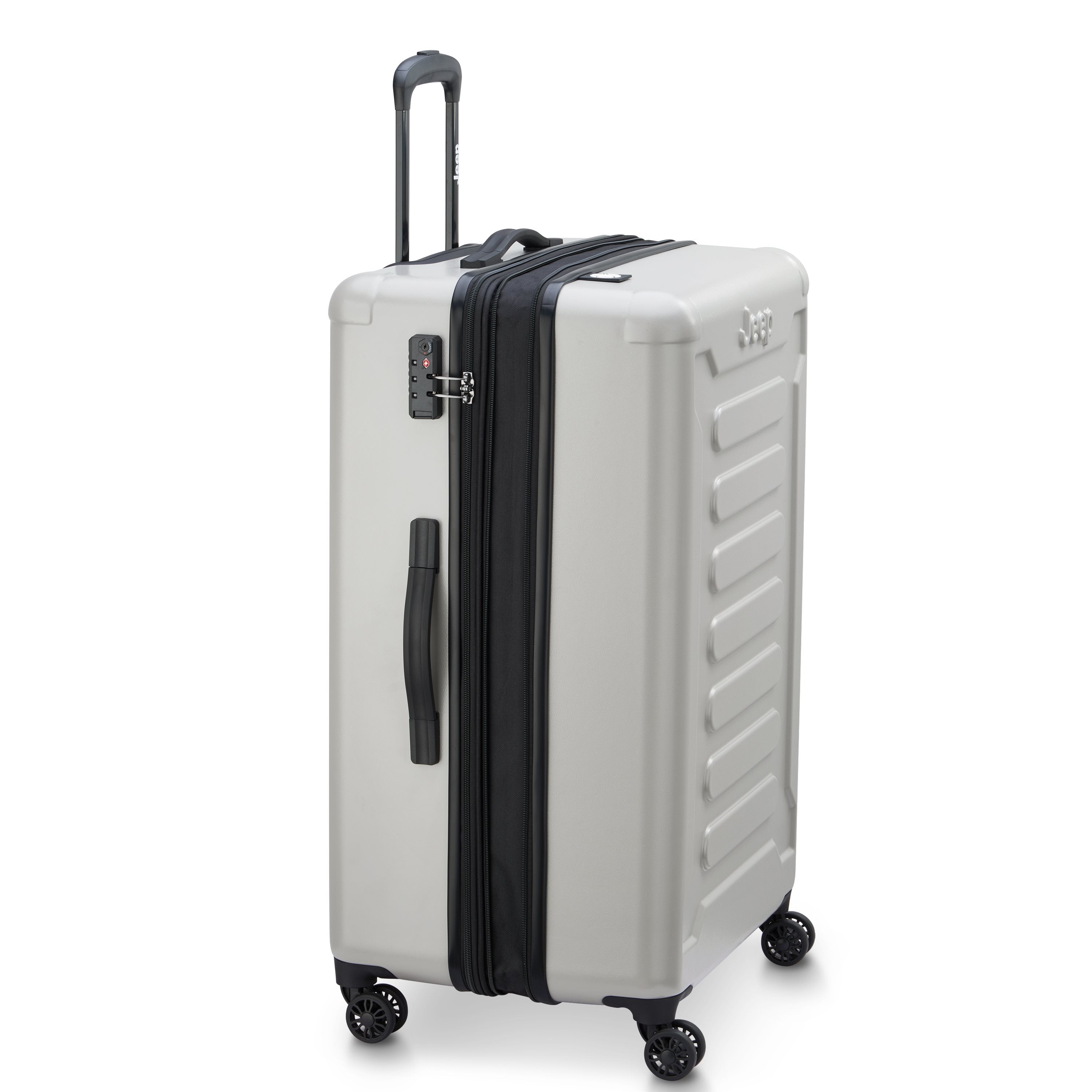 Jeep Hardcase Koffer - JHOO4C - Uitbreidbaar - 130L - Grey Drizzle Ruimbagage Koffer - Reisartikelen-nl